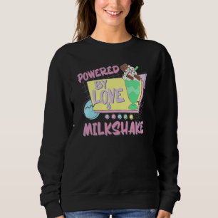 Sweatshirt Powered By Love Milkshake Retro 80s 90s Qui aime