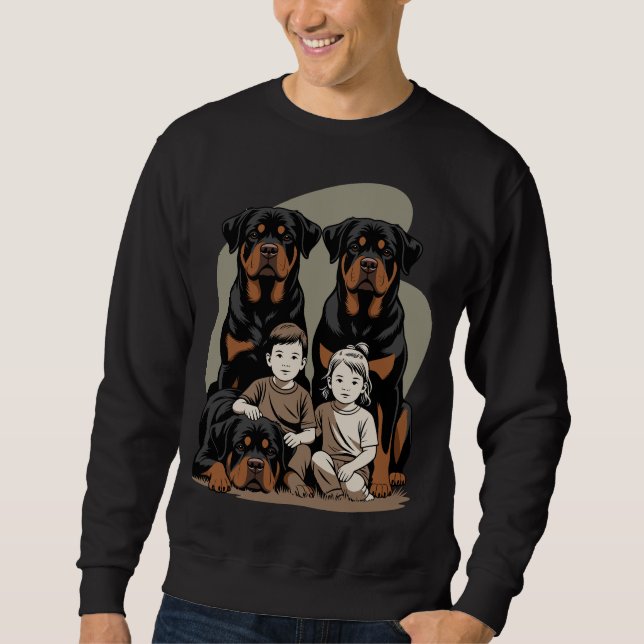 Sweatshirt Powerful Guardian, Rottweilers (Devant)
