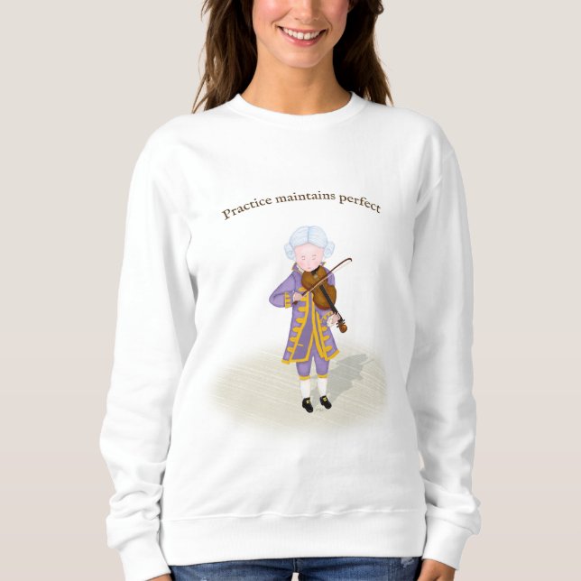 Sweatshirt Pratique Conserve Le Parfait Jeu De Violon Mozart (Devant)