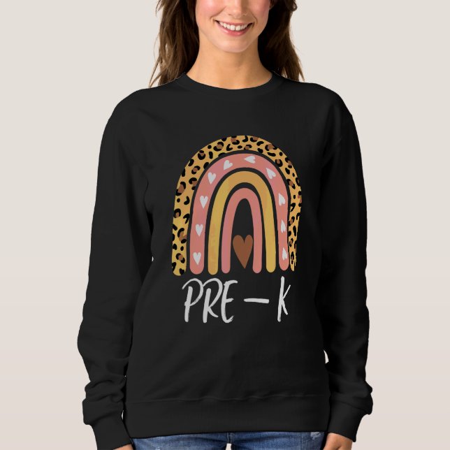 Sweatshirt Pré K Boho Arc-en-Ciel Enseignant Élève Équipe 1er (Devant)