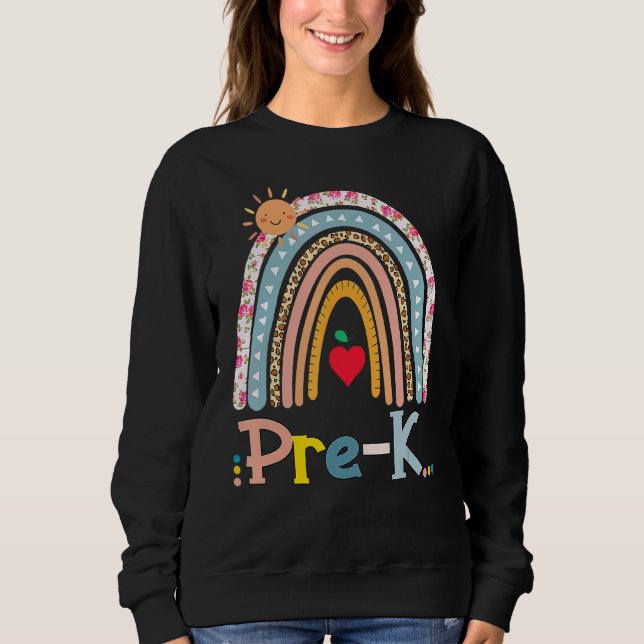 Sweatshirt Pré K Boho Rainbow Enseignant Revenir À L'École (Devant)
