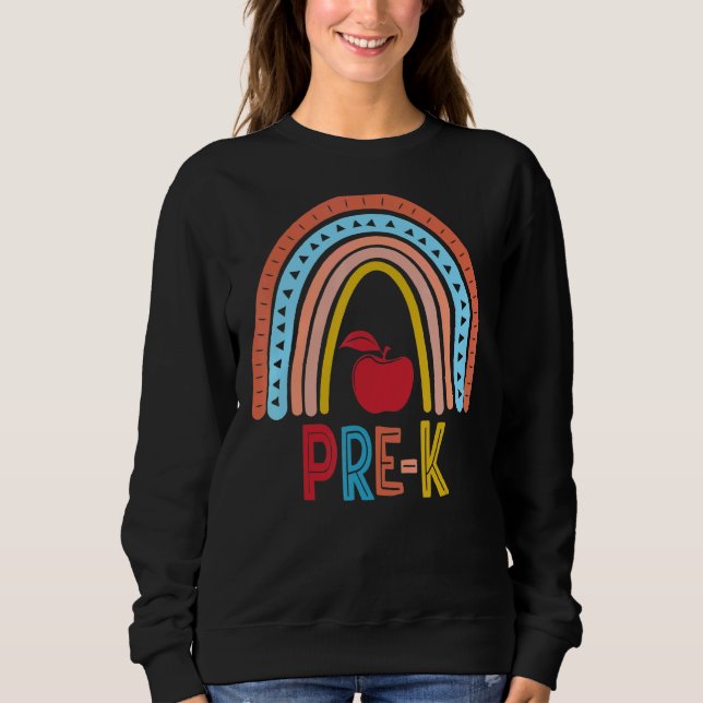 Sweatshirt Pré K Boho Rainbow Enseignant Revenir À L'École (Devant)