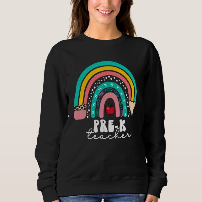 Sweatshirt Pré K Enseignants Enfant Gardergarten Squad Arc-en (Devant)