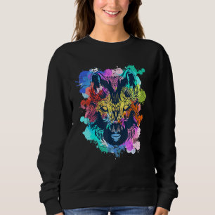 Sweatshirt Prédateur de la faune Forêt colorée Loup animal