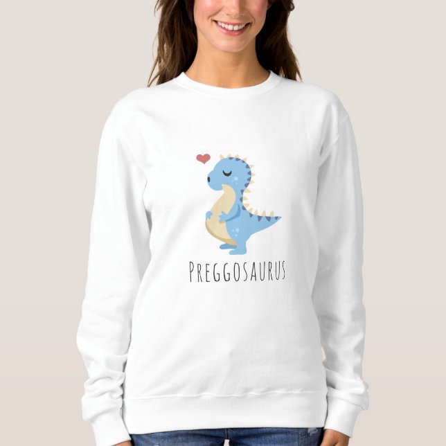 Sweatshirt Preggosaurus Dinosaure Mignon Fête de Naissance Ga (Devant)