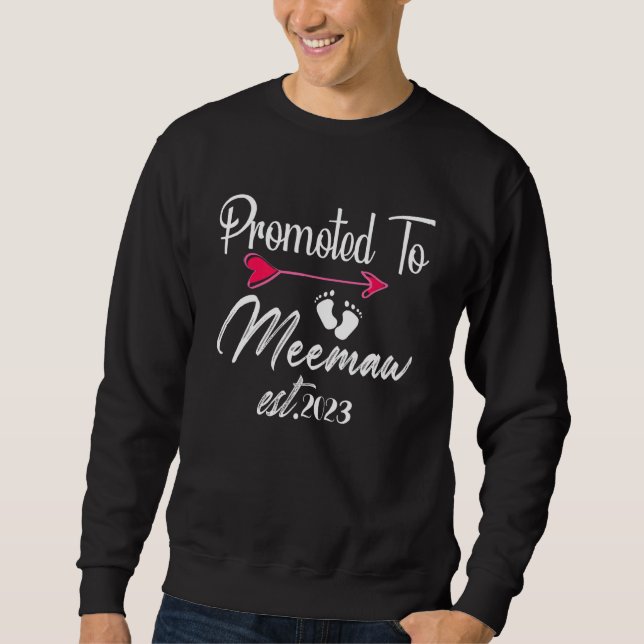 Sweatshirt Pregnancy Announcement Promoted To Meemaw 2023 (Devant)