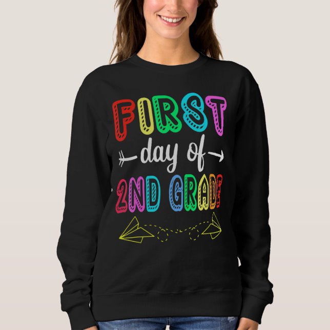 Sweatshirt Premier jour de 2e année Étudiant enseignant d'équ (Devant)