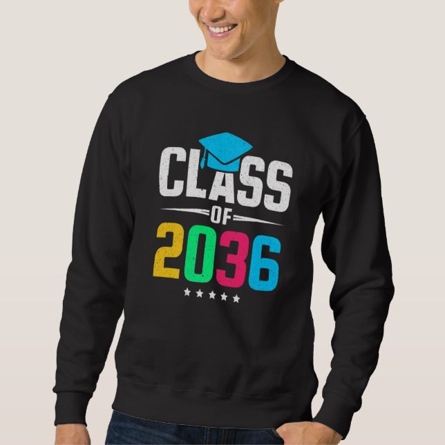 Sweatshirt Premier Jour De Classe De 2036 Futurs Diplômés (Devant)