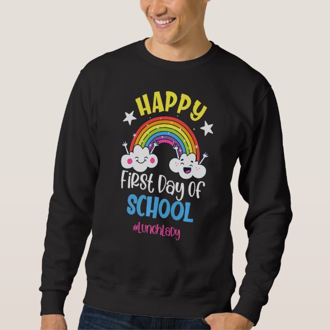 Sweatshirt Premier Jour De L'Équipe De L'École Déjeuner Lady  (Devant)