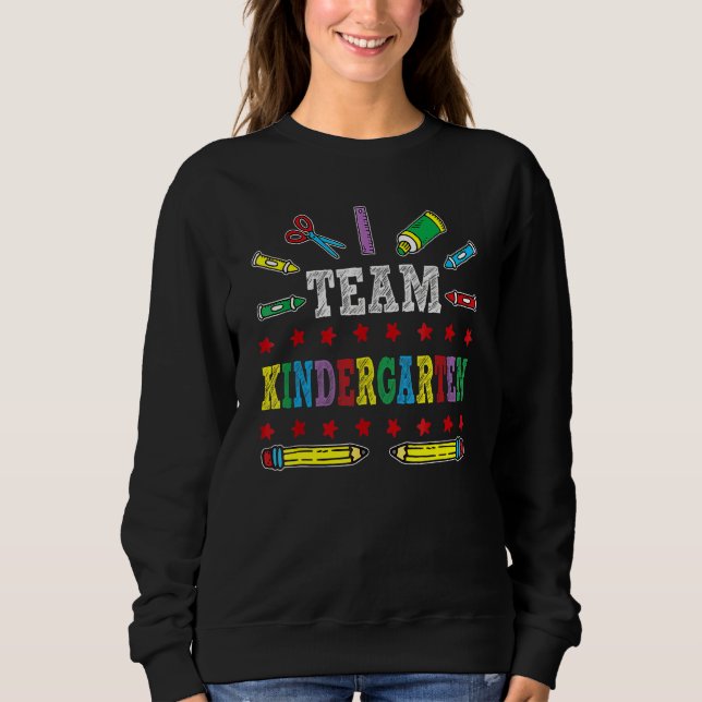 Sweatshirt Premier Jour De L'Équipe D'École Enseignant Et (Devant)