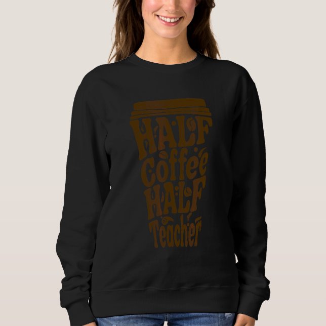 Sweatshirt Premier Jour D'école Demi Café Demi Femmes Enseign (Devant)
