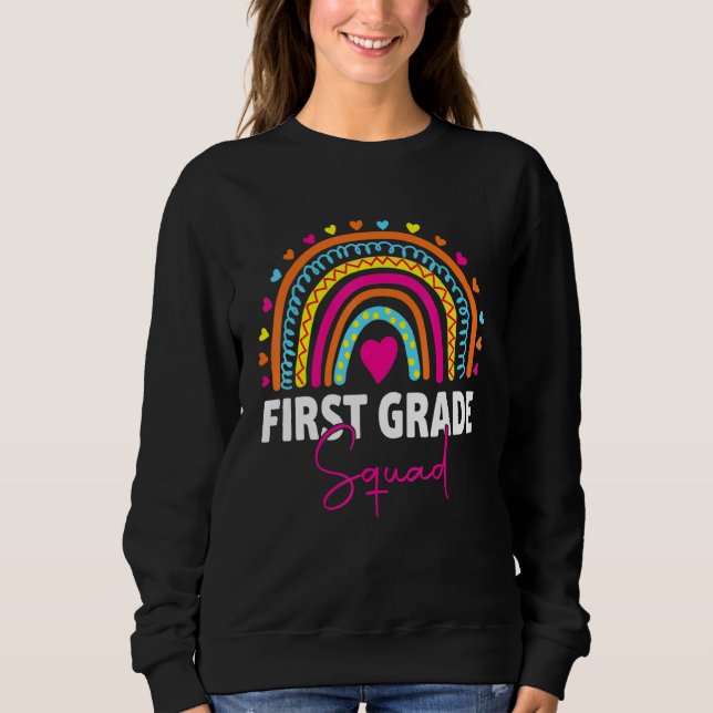 Sweatshirt Premier Jour D'école Première Année Équipe De Prof (Devant)