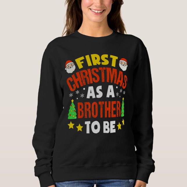 Sweatshirt Premier Noël Comme Frère Pour Être Futur De Noël (Devant)