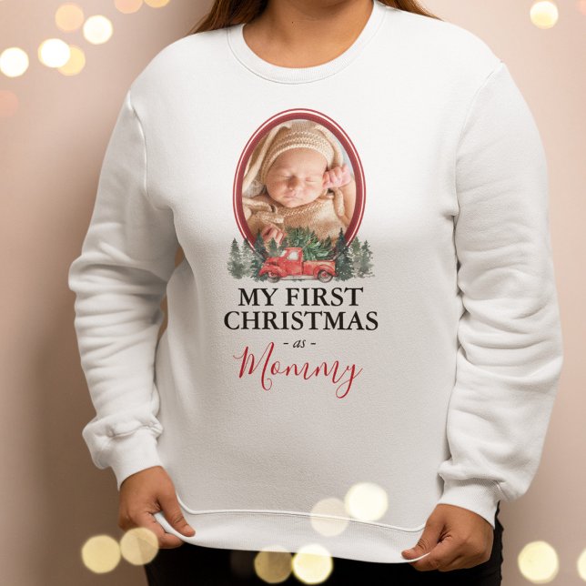 Sweatshirt Premier Noël en Camion Rouge maman (Créateur téléchargé)