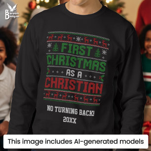 Sweatshirt PREMIER NOËL EN TANT QUE CHRÉTIEN Noël laid