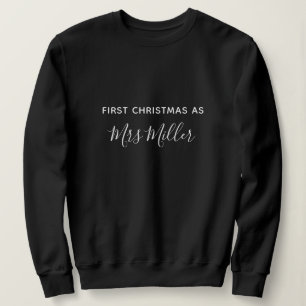 Sweatshirt Premier Noël en tant que Mme Nom personnalisé