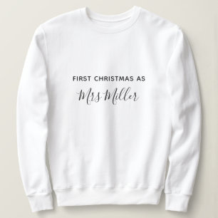 Sweatshirt Premier Noël en tant que Mme Nom personnalisé