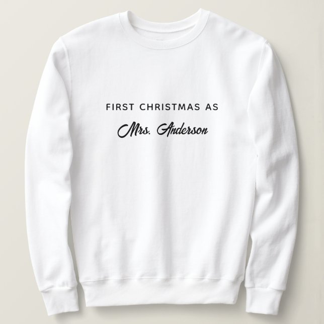 Sweatshirt Premier Noël Personnalisé Comme Mme Trendy (Design devant)