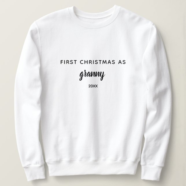 Sweatshirt Premier Noël Personnalisé Simple Comme Grand-Mère (Design devant)