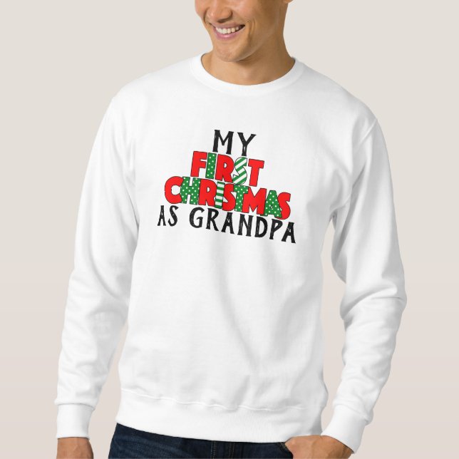 Sweatshirt Premier Noël rouge et vert pour grand-père Persona (Devant)