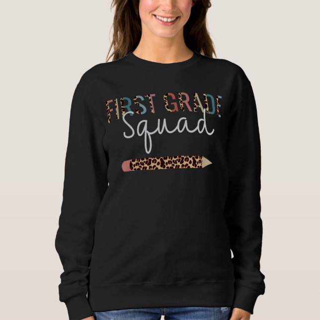 Sweatshirt Première Année Retour À L'École Léopard Pour La 1è (Devant)