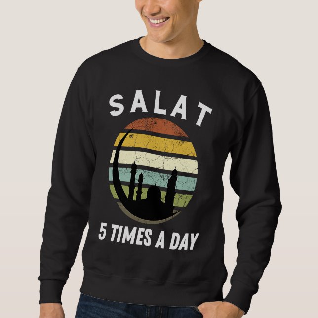 Sweatshirt Première citation de prière musulmane Salat 5 fois (Devant)