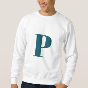 Sweatshirt Première lettre   Teal Monogram Modern Stylish Coo