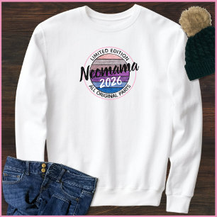Sweatshirt Première Maman 2026 Texte Moderne Coucher de Solei
