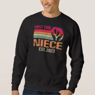 Sweatshirt Première nièce 2023 Fête des pères Vintage