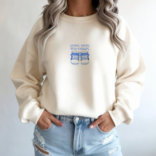 Sweatshirt Premières chaussures bébé bleu clair pour la fête