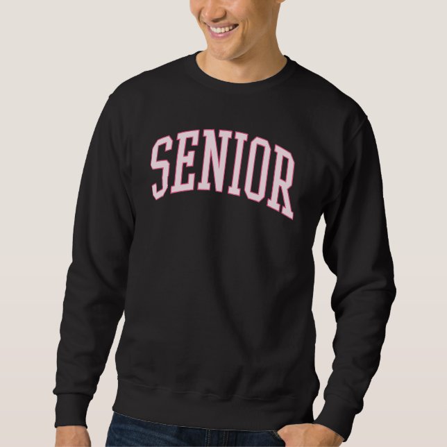Sweatshirt Preppy Varsity Pink Senior Graduation (Devant)