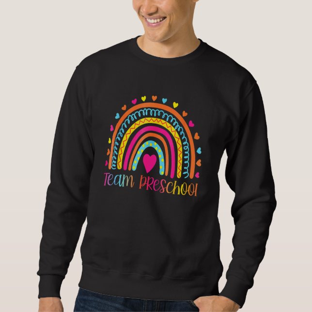 Sweatshirt Preschool Teacher  Rainbow  Back To School (Devant)