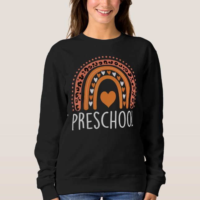 Sweatshirt Préscolaire Leopard Arc-en-ciel Enseignants Enfant (Devant)