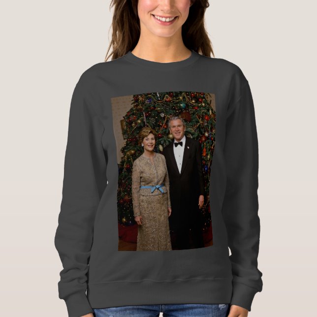 Sweatshirt Président George Bush, Laura Christmas Maison Blan (Devant)