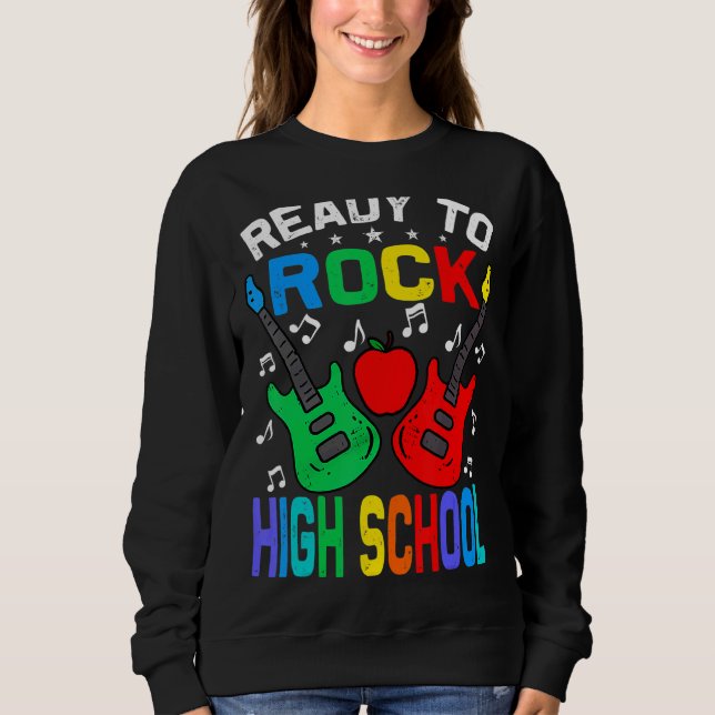 Sweatshirt Prêt À Renvoyer Le Lycée À L'École Guitare (Devant)