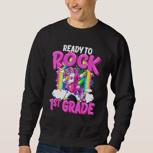 Sweatshirt Prêt À Rocher La 1ère Qualité Dabbing Unicorne Ret (Devant)