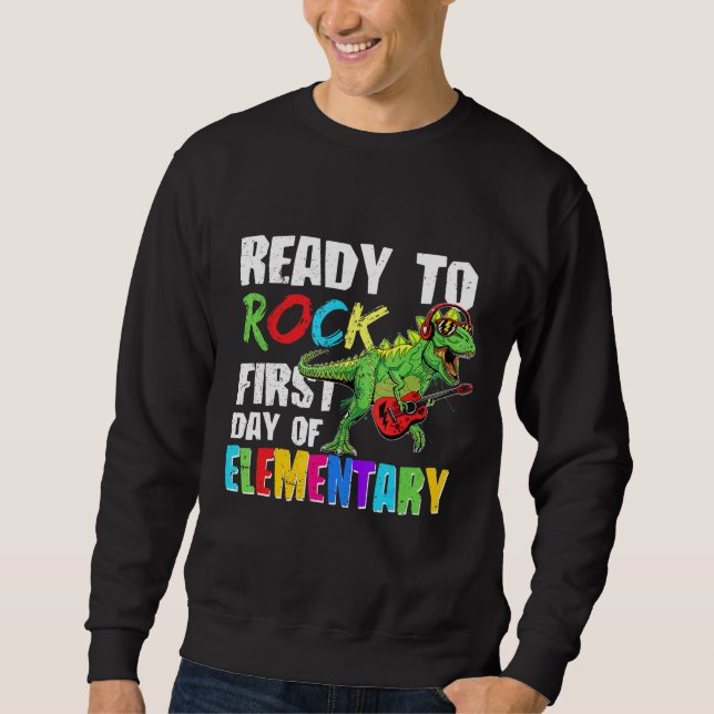 Sweatshirt Prêt À Rock Premier Jour De Jouer À Dino Élémentai (Devant)