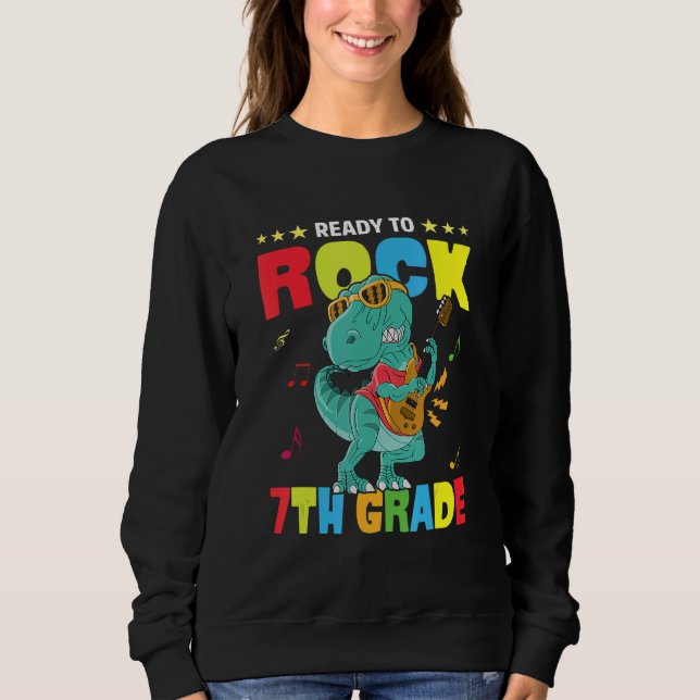 Sweatshirt Prêt À Rouler Le Dinosaure De 7E Année À L'École B (Devant)