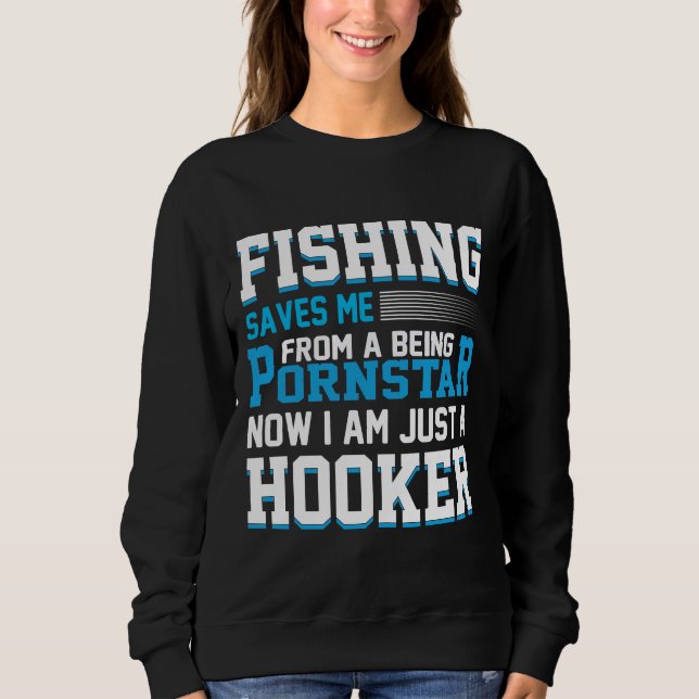 Sweatshirt Prévisions de week-end Dessin humoristique de pêch (Devant)