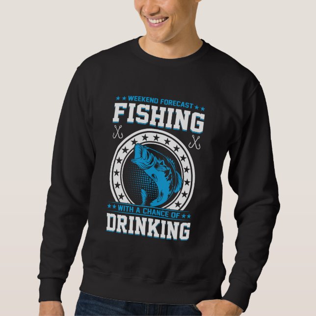 Sweatshirt Prévisions de week-end Pêche et Boisson Design (Devant)