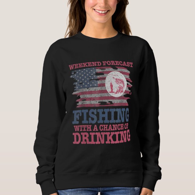 Sweatshirt Prévisions de week-end pour hommes pêche avec une  (Devant)
