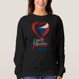 Sweatshirt Pribor République Tchèque Cœur Drapeau Lion Blason