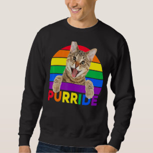 Sweatshirt Pride Chat Purride Gay Lgbtq Rainbow Retro Style