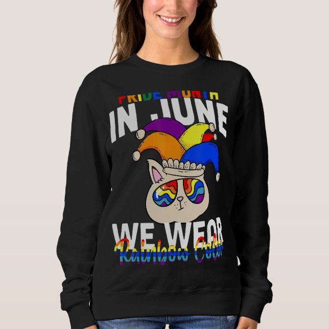 Sweatshirt Pride Mois 2022 Lgbt Q Jester Casquette Rainbow Fl (Devant)