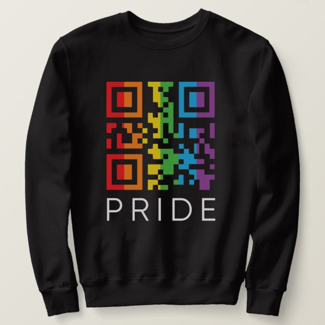 Sweatshirt Pride Rainbow QR Code LGBTQIA+ (Design devant)
