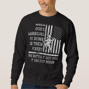 Sweatshirt Prière patriotique Christ Us Drapeau Templier chré
