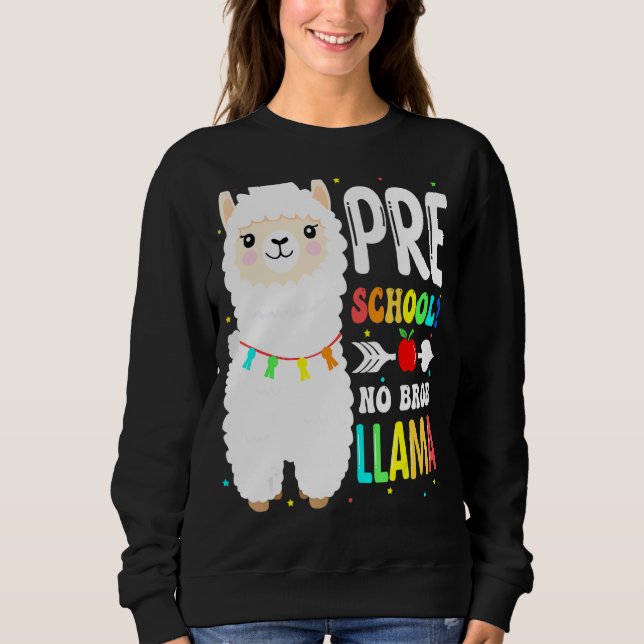 Sweatshirt Primaire No Prob Llama Enseignant Premier Jour (Devant)