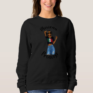 Sweatshirt Princesse Africaine Mexicaine Femme Drapeau du Mex