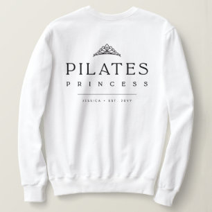 Sweatshirt Princesse Pilates Simple Minimaliste Noir et Blanc