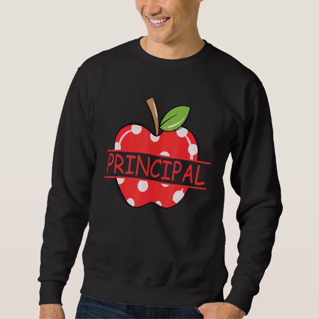 Sweatshirt Principal Apple Teacher Life (Devant)